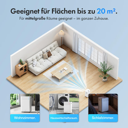 VonHaus Luftentfeuchter Elektrisch 12L/24h für Räume bis 20m²
