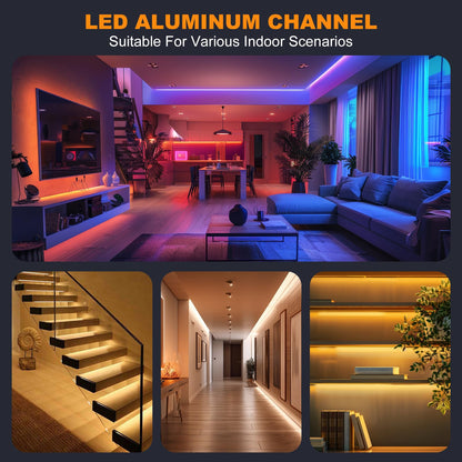 Chesbung LED Aluminiumprofil V-Form 12x1m für LED-Streifen bis 12 mm