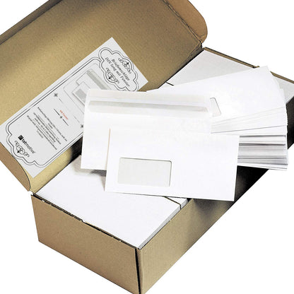 PREMIUM 1000 Briefumschläge DIN lang – Fenster, Haftklebe