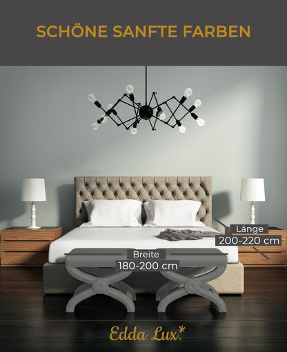 EDDA LUX Premium Spannbettlaken Boxspringbett 180-200x200-220 cm weiss