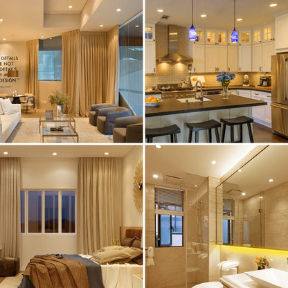 wowatt LED Einbaustrahler Schwarz Dimmbar – 10er Set IP44 Flach