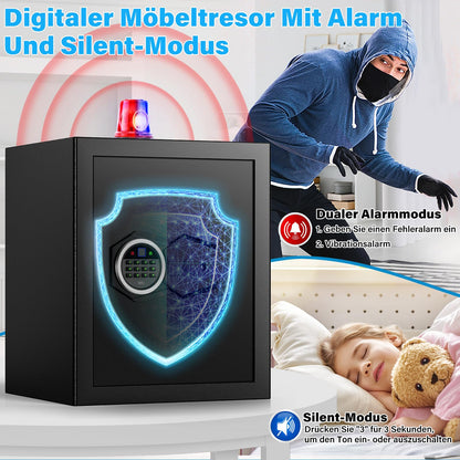 Mejasg 45L Fingerabdruck Tresor Safe mit A4 Brandschutztasche