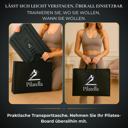Pilatella Pilates Board faltbar, 5-in-1 Reformer für Zuhause, schwarz