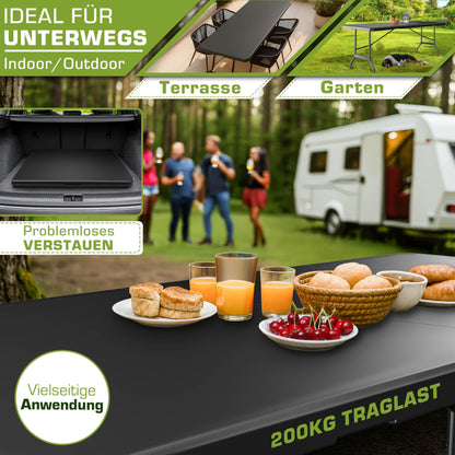 tillvex Gartentisch klappbar Kunststoff 180x75cm 8 Personen