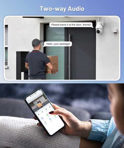 GALAYOU 2K Überwachungskamera Aussen WLAN PTZ Farbnachtsicht Y4W-2P