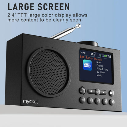 Mycket Tragbares DAB+/UKW Radio mit Bluetooth 5.0 und Farbdisplay