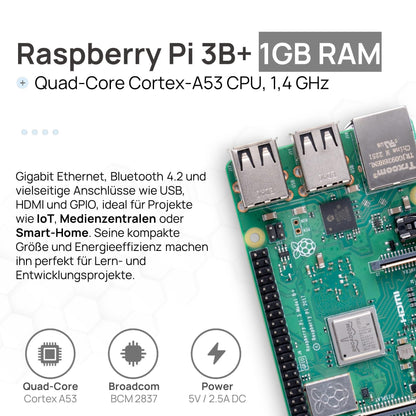 Raspberry Pi 3 B+ Starter-Set mit Gehäuse & 64GB SD Karte