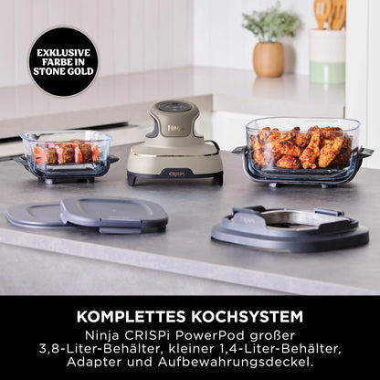Ninja CRISPi Tragbare Heissluftfritteuse 3.8L Stone Gold FN101EUSTGD