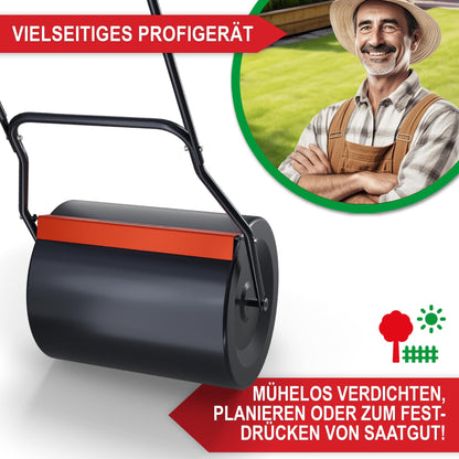 ONBEST Profi Rasenwalze aus Stahl, 60 Liter, befüllbar