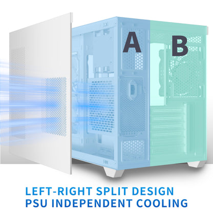 MUSETEX Y6 Gaming ATX Mid Tower PC Gehäuse - Reinweiss