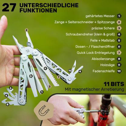 TREKLINE Multitool Breath F27, Multifunktionswerkzeug 440C Edelstahl