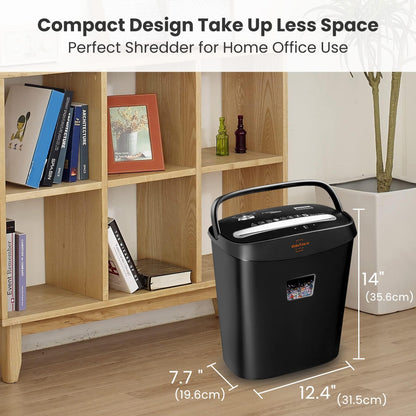 VidaTeco Aktenvernichter Partikelschnitt P-4 10 Blatt Schwarz