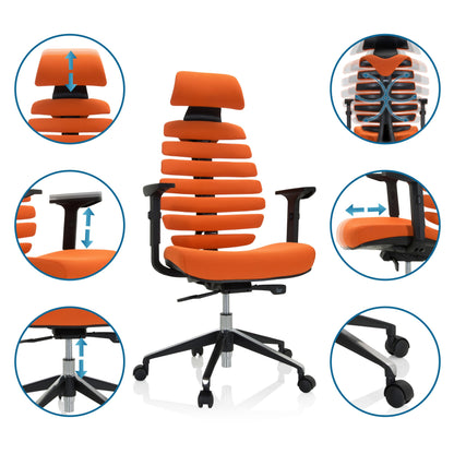 hjh OFFICE Ergo LINE II PRO Profi Bürostuhl Stoff Orange