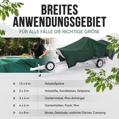 ORGAFLIX Premium Abdeckplane 4x8m – Wasserdicht UV-beständig