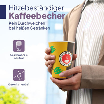Inoverse Pappbecher 200 ml, Einweg Kaffeebecher to go, 1000 Stück