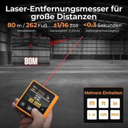 CIGMAN CD80 3-in-1 Laser-Entfernungsmesser 80 m mit Winkelmesser