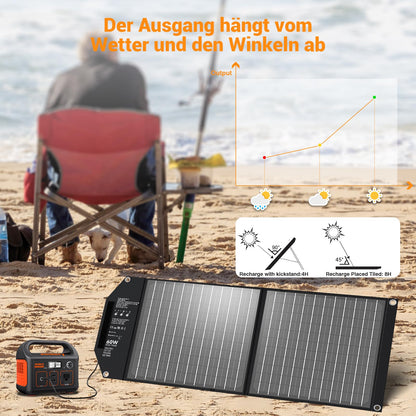 Mesuvida 60W Solarpanel Faltbar Ladegerät – 5 Anschlüsse