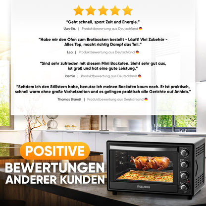 Stillstern CYCLONE PRO+ Minibackofen 35L mit Umluft & Airfryer