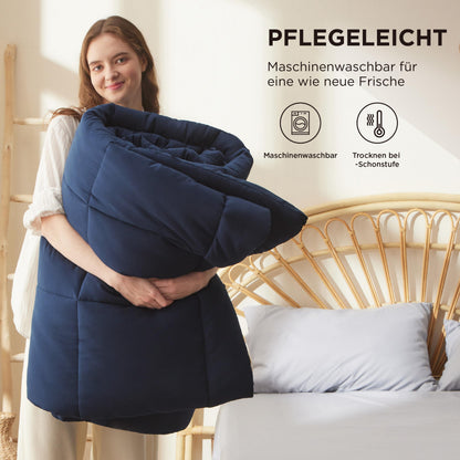 Bedsure Bettdecke 155x220 cm Ganzjahresdecke Steppdecke Blau