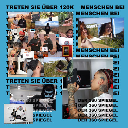 LIPFISBARBERSHOP.COM 360-Grad-Haarschneidespiegel mit LED-Beleuchtung