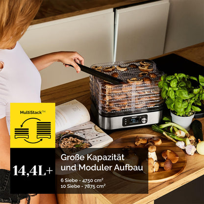 Yoer VitaSave FD01S Lebensmittel-Dörrautomat Edelstahl 6 Fächer