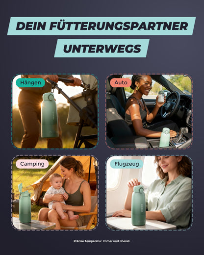 Wemoh Tragbarer Flaschenwärmer Baby mit Selbstreinigung, 450 ml