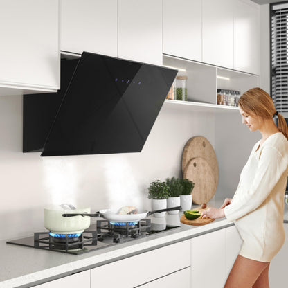 FIREGAS Kopffreiheit Dunstabzugshaube - 60 cm, Schwarz