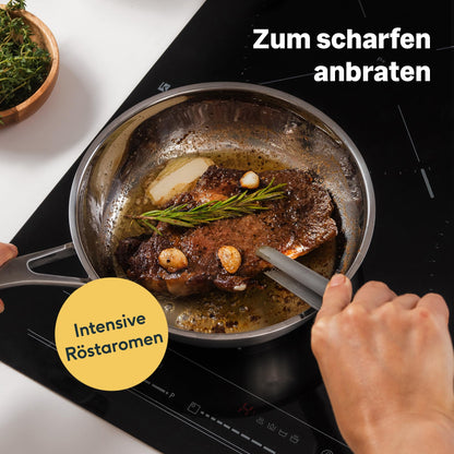 SILBERTHAL Edelstahl Bratpfanne unbeschichtet Induktion ofenfest 20cm