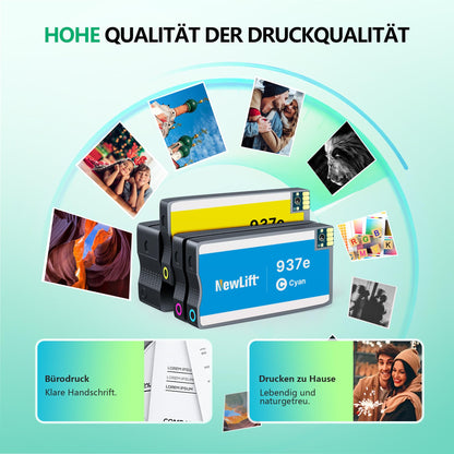 NewLift 937 XL Patronen Multipack – Kompatibel für HP, 4-Farben