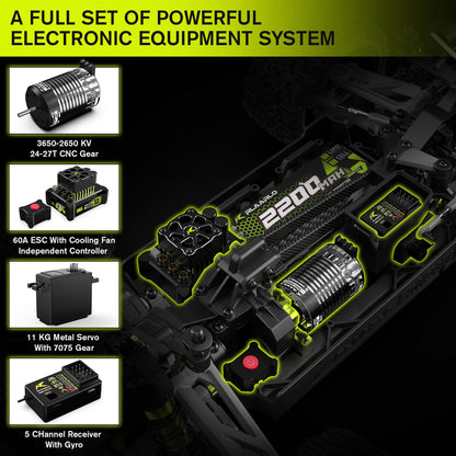 RIAARIO RC Monster Truck 1:10 Brushless 4WD ferngesteuertes Auto