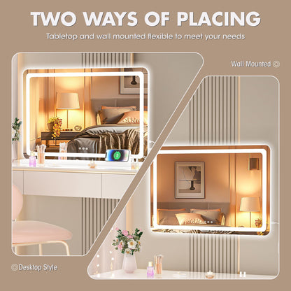 Hasipu LED Kosmetikspiegel 80x50cm dimmbar Touchscreen