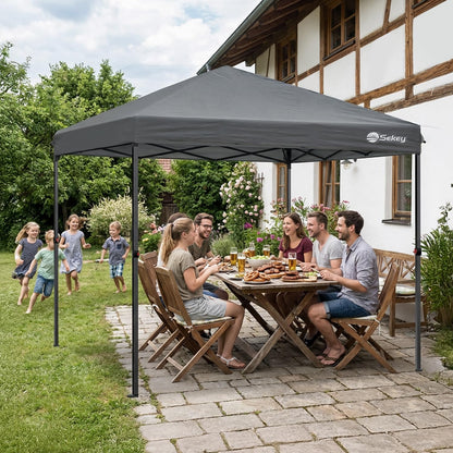 Sekey Faltpavillon 3x3 m One-Touch, wasserdicht, Grau