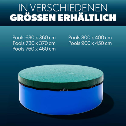 poolomio® Pool Winterabdeckung 2in1 Solar oval 630x360 cm