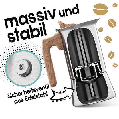 Morgenheld STYLE Espressokocher Edelstahl 6 Tassen Induktion