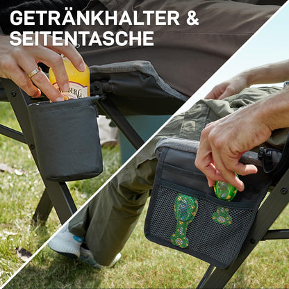 EVER ADVANCED Faltbarer Rückenverstellbarer Campingstuhl - Gepolstert