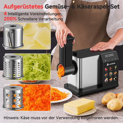 AAOBOSI Fleischwolf elektrisch MG102A mit Wurstfüller und Kibbeaufsatz