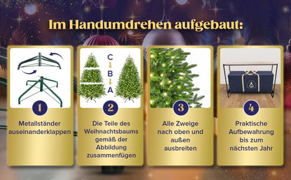 EveXmas Adele Künstlicher Weihnachtsbaum - Grün 185cm beleuchtet