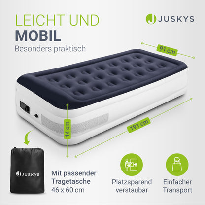 Juskys Selbstaufblasende Luftmatratze 90x190cm mit Pumpe