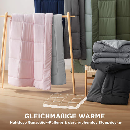 BEDSURE Bettdecke 135x200 cm Ganzjahresdecke, Pinkesque/Grau