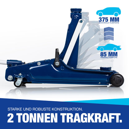 NTG Hydraulischer Rangierwagenheber 2t - Flach, TÜV, 85-375mm