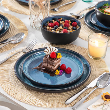 vancasso PLAYA Steingut Geschirrset 18tlg für 6 P. - Blau