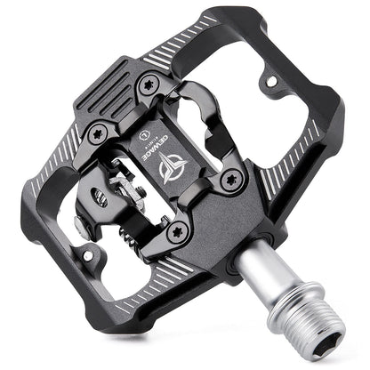 GEWAGE SPD Pedale Doppelfunktion, Aluminium MTB Klickpedale 9/16 Zoll, Plattform und SPD-Klickseite