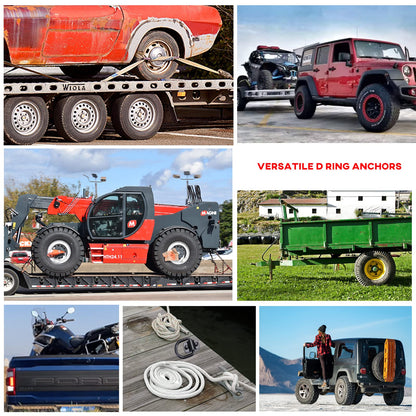 VEXPLO Schwerlast Zurrösen für Anhänger, 5400 kg, 4 Stück D-Ring