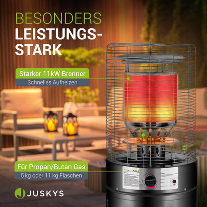 Juskys Cuna Outdoor Gas Heizstrahler – 11 kW Heizpilz