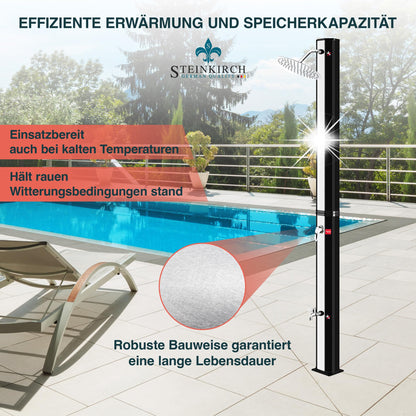 Steinkirch Solar Gartendusche 35L – Ø 300mm Edelstahl