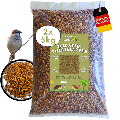 HappyFarms Getrocknete Soldatenfliegenlarven Futter 10kg