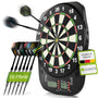 Juskys Elektronische Dartscheibe mit LCD-Display und 32 Spielen, rund, PP-Gehäuse