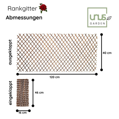 UNUS Rankgitter Weide 5er Set, ausziehbares Scherengitter 180x90 cm