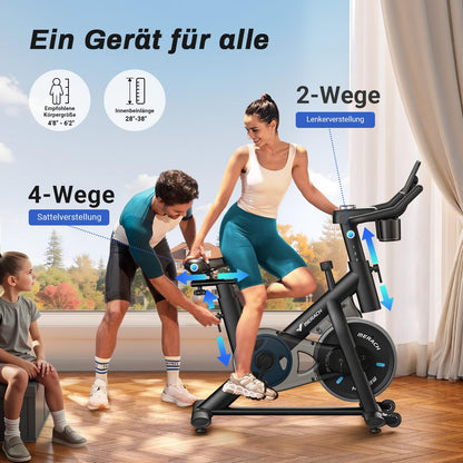MERACH Heimtrainer Fahrrad Indoor Cycling – Leises, App-gesteuert, LCD-Monitor