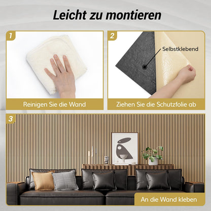 TONOR 3D Holzfurnier Akustikpaneele selbstklebend - Eiche